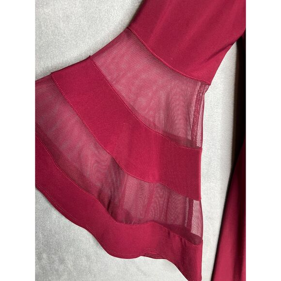 R&M Richards Women's Petite Illusion-Detail Bell-Sleeve Wrap Dress (10) - Picture 7 of 10